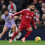 Mohamed Salah volvió a jugar con el Liverpool. Foto: AFP