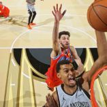 Victor Wembanyama fue factor clave en la victoria de los Spurs ante el Thunder, a pesar de ver reducida su carga de minutos por una lesión. (Foto: AFP)