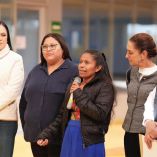 La presidenta Claudia Sheinbaum en el Centro de Estudios y Cuidado Infantil del IMSS