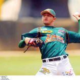Óscar Rivera Ruiz, figura histórica de los Leones de Yucatán y autor del único juego perfecto en postemporada en la historia de la LMB.JUEGO 3/GAME 3LEONES VS SULTANESPARECE QUE AHORA SIMEXSPORT DIGITAL IMAGE26 August 2007:  Action photo of Oscar Rivera of Leones de Yucatan, during the final game 3 at the Parque Kukulcan of Merida./Foto de accion de Oscar Rivera de Leones de Yucatan, durante el juego 3 de la final en el Parque Kukulcan de Merida, Yucatan. MEXSPORT/RODRIGO ASCENCIO