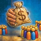 Ilustración sobre los gastos del Senado en Ayudas Sociales en 2025.