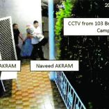 Una grabación del día del ataque muestra a los Akram cargando varios objetos envueltos en mantas.