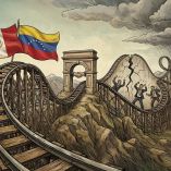 Ilustración sobre la montaña ruso que ha sido la relación México-Venezuela.