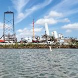 Instalaciones de SpaceX tomadas desde Matamoros, Tamaulipas.