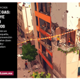 Imagen editorial de edificio dañado tras explosión relacionada con gas, con presencia de cuerpos de emergencia y perímetro de seguridad.