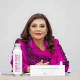 Clara Brugada, jefa de gobierno de la CDMX, da informe de seguridad.