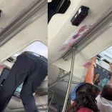 El conductor fue captado descendiendo desde el techo de una unidad del Metrobús.