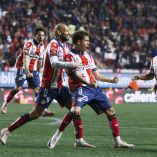 Fidel Barajas celebró el gol del empate para Atlético San Luis en una última jugada que desató reclamos y tensión en la frontera ante Xolos.
