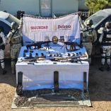 Personal de la dependencia y autoridades de los tres órdenes de gobierno, realizaban patrullajes de vigilancia lo que llevó al aseguramiento del arsenal.