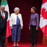 Claudia Sheinbaum y la gobernadora de Canadá.