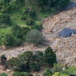 Una imagen aérea de una propiedad en Te Araroa afectada por una tormenta que dañó partes de la Isla Norte, Nueva Zelanda, el 23 de enero de 2026.