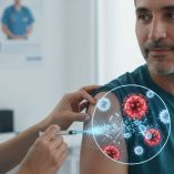 La vacuna contra el sarampión funciona mejor si se aplica en el hombro.