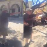 Un turista extranjero confrontó a artesanos en el Zócalo de Oaxaca durante una manifestación pública.