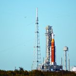 The Space Launch System (SLS), with the Orion crew capsule, stands at launch complex 39B during the Wet Dress Rehearsal, a full-scale countdown and propellant load, for the Artemis II mission to the Moon at Kennedy Space Center in Cape Canaveral, Florida, U.S., February 2, 2026. REUTERS/Steve Nesius