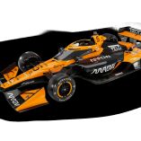 El coche del mexicano Pato O'Ward para 2026 en IndyCar mantiene los toques de años anteriores.
