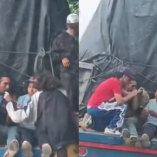 Un insólito asalto en Colombia quedó grabado cuando tres sujetos intentaron despojar de sus pertenencias a pasajeros de un camión, pero terminaron arrepentidos.