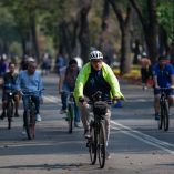 La Secretaría de Movilidad informó que el Paseo Dominical Muévete en Bici registró este domingo un récord de asistencia.