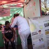 Vacunación contra el sarampión en CDMX.