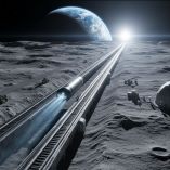 Así lucirían los mass drivers que Elon Musk quiere construir en la Luna.