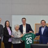 Los familiares de Rafael del Castillo fueron en su representación al homenaje.