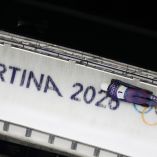 El británico Matt Weston, durante su turno en el skeleton.