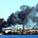 El fuego fue captado en el muelle de la ciudad de La Habana.