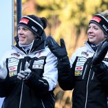 Katrin Beierl (derecha) ha hecho pareja con Nicola Pichler en las competencias de trineo en deportes invernales.