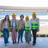 Emilia Calleja, directora de la Comisión Federal de Electricidad (CFE) encabezó una gira de trabajo por las sedes mexicanas para la justa futbolística.