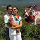 El video muestra a los famosos siendo resguardados