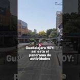 Poco a poco la ciudad de Guadalajara retoma actividades tras dos días de tensión. Algunos comercios ya abrieron, aunque muchos siguen cerrados, como tortillerías donde se registran filas de hasta dos horas.
El gobernador Pablo Lemus informó que se reactivan las actividades económicas y el transporte, aunque Jalisco continúa en código rojo como medida preventiva.