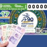 Boleto de la Loteria Nacional Sorteo Superior con premio mayor de 17 millones de pesos en Mexico