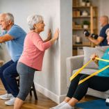 Rutina de fuerza para personas de la tercera edad.