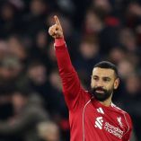 Mohamed Salah celebra el segundo gol del Liverpool.