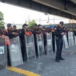 Manifestación en el AICM.