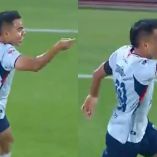 Charly Rodriguez se une a los futbolistas que se burlaron de Pumas tras anotarles en el Estadio Olímpico Universitario.