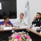 Ernestina Godoy en reunión de trabajo con autoridades de los tres niveles de gobierno