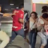 Aficionados de Monterrey persiguen y someten a seguidor de Chivas.