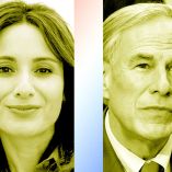 Gina Hinojosa y Greg Abbott.