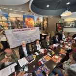 Conferencia de prensa de integrantes de Copacos y activistas de varias colonias