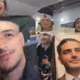 Wendy Guevara, Paola Suárez y Karina Torres con cobijas de Omar García Harfuch