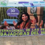 Material informativo del IMSS durante actividad por el Día Internacional de las trabajadoras del hogar en CDMX, donde se difundieron derechos laborales y acceso a seguridad social