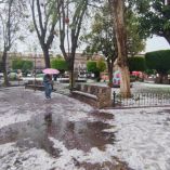 Fuerte granizada en Morelia