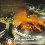 El techo del Velódromo Olímpico de Río, en llamas el pasado 8 de abril.