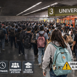 Estación Universidad en hora pico