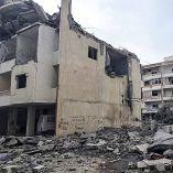 Edificio destruido en Líbano tras bombardeo de Israel.