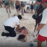 El accidente tuvo lugar en la playa Fórum, a un costado del área conocida como “Los Cubos” en la zona hotelera perteneciente al ayuntamiento de Benito Juárez.