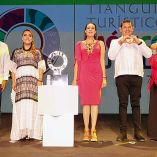 Autoridades de turismo del gobierno federal y de Puebla.