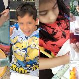 Alejandro, César Mateo Vásquez Magaña, Luna y Humberto Altamirano Martínez, niños em-prendedores.