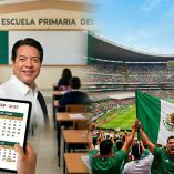 El titular de la SEP y aficionados de México en el estadio
