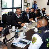 Autoridades y mandos policiales participan en reunión de seguridad en Magdalena Contreras para coordinar acciones de vigilancia y prevención del delito.